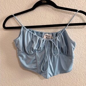 Princess Polly Powder Blue Corset Crop Top